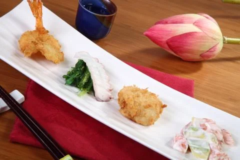 Vegetables and fish Foto stock