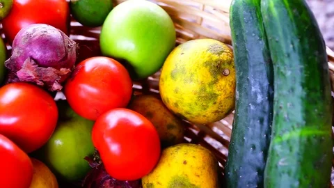 Vegetables and fruit Stock Footage 127928842
