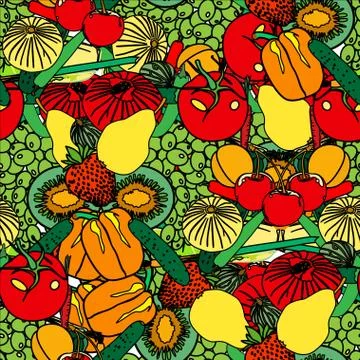 Vegetables and fruit Illustrazione stock