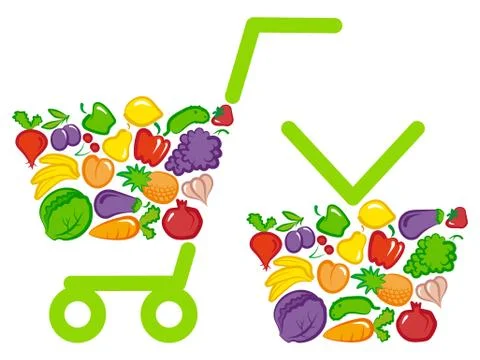 Vegetables and fruit Stock Illustration