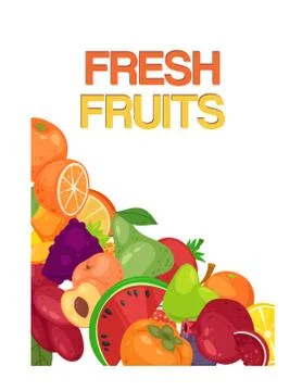 Vegetables and fruit set of banners vector illustration. Organic and natural Stock Illustration