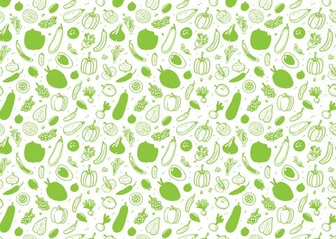 Vegetables and fruits seamless pattern Stock Illustration