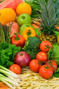 Vegetables and a pineapple Stock Photos