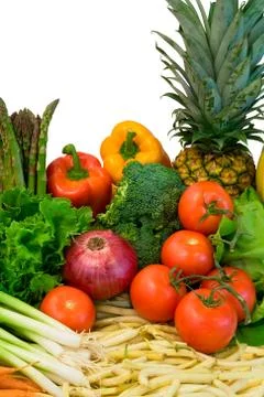 Vegetables and a pineapple Stock Photos