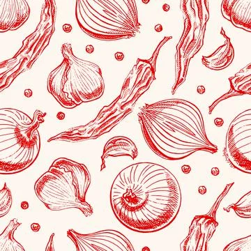 Vegetables and spices Ilustración de archivo