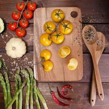 Vegetables and spices Stock Photos