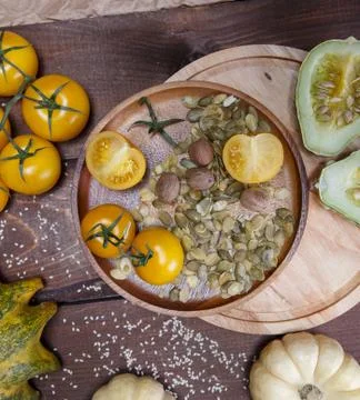 Vegetables and spices Stock Photos
