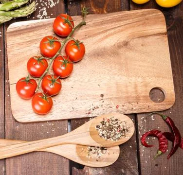 Vegetables and spices Stock Photos