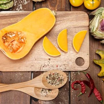 Vegetables and spices Stock Photos