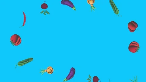 Vegetables animation on blue screen chroma key 库存影片 253263454