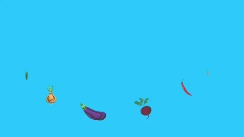 Vegetables animation on blue screen chro... | Stock Video | Pond5