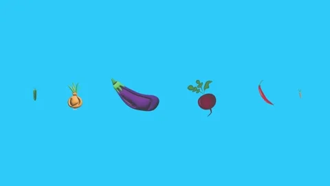 Vegetables animation on blue screen chro... | Stock Video | Pond5