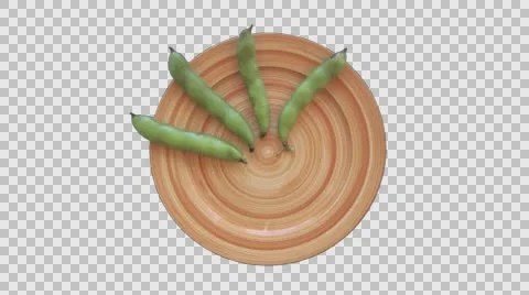 Vegetables appears on a Plate stop motion animation. PNG codec Stock Footage 68563407