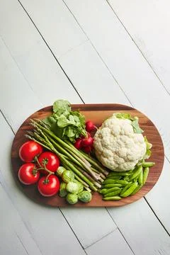Vegetables are the richest source of nutrients. a variety of fresh produce on a Stock Photos