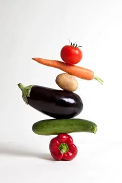 Vegetables arranged in a stack 스톡 사진