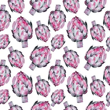 Vegetables artichoke pattern. animals, wuhan, asian flu, bacterial, biology Stock Illustration
