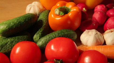 Vegetables assortment close-up Stock Footage 57632926
