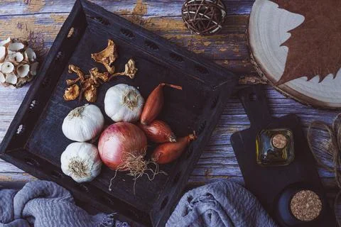 Vegetables on autumn table Stock Photos