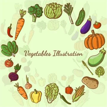 Vegetables Background Vector Stock Illustration