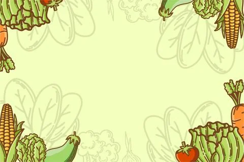 Vegetables Background Vector Illustrazione stock