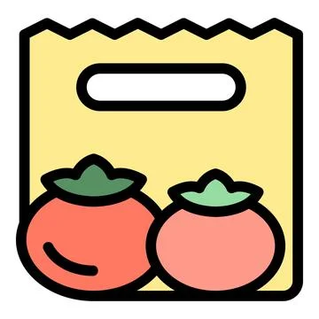 Vegetables bag icon vector flat Stock Illustration