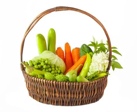 Vegetables in basket Stock Photos