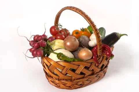 Vegetable's basket Stock Photos