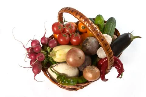 Vegetable's basket Stock Photos
