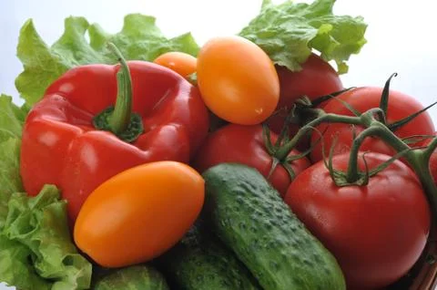 Vegetables in the basket Stock Photos