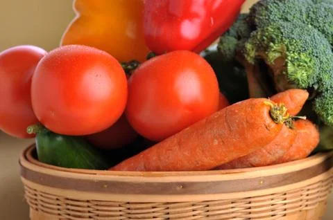 Vegetables in basket Stock Photos