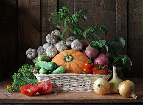Vegetables in a basket. Stock-Fotos