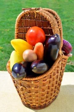 Vegetables in basket Stock Photos