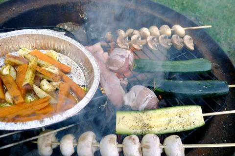 Vegetables at the BBQ Stock Photos