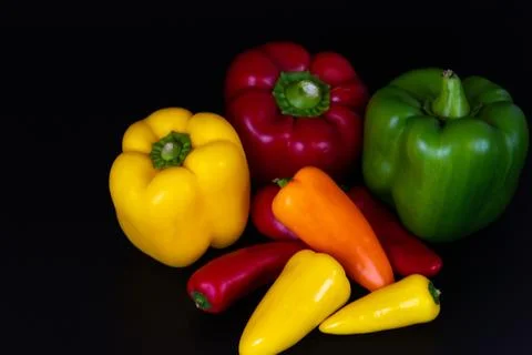 Vegetables on a black background. Stock Photos