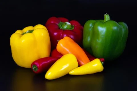 Vegetables on a black background. Stock Photos