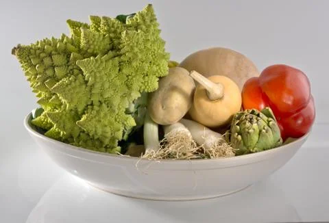 Vegetables in bowl Stock Photos