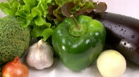 Vegetables, cam dolly, closeup Stock Footage 10719955