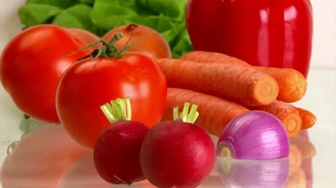 Vegetables, camera dolly, 3 clips Video stock 10731211