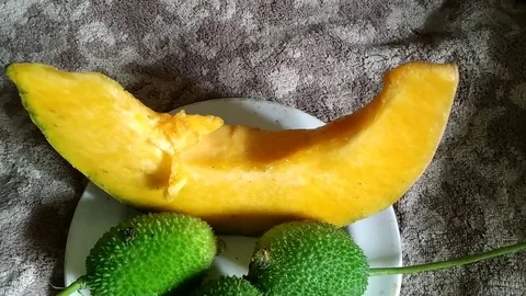 Vegetables on Ceramic Plate Stock Footage 127106099