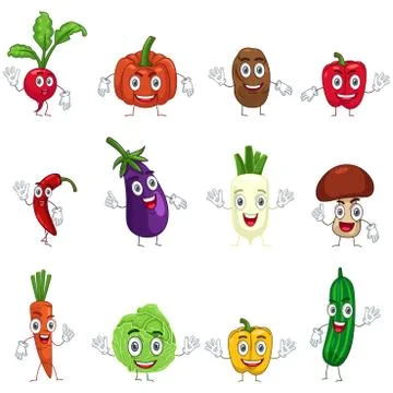 Vegetables in Characters Illustrazione stock