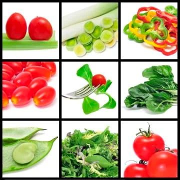 Vegetables collage Stock Illustration