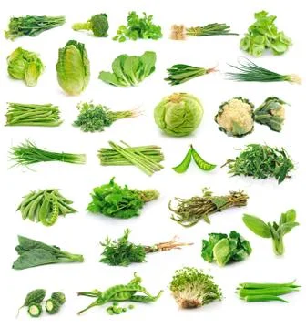 Vegetables collection isolated on white background Stock Photos