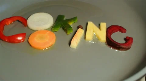 Vegetables compose of word Cooking Stock Footage 55511647
