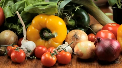 Vegetables composition - tracking shot Stock Footage 12817350