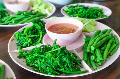 Vegetables cooked chili Stock Photos