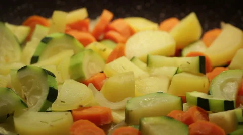 Vegetables cooking Stock Footage 43485819