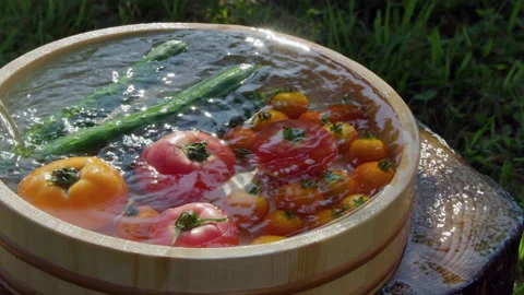 Vegetables cooled in a bowl Video stock 162207680