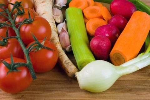 Vegetables on the cutting board Fotos Stock