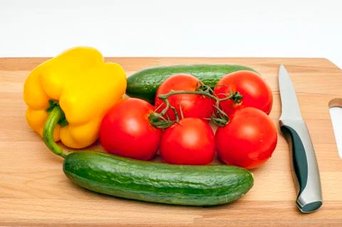 Vegetables on a cutting board Stock Photos