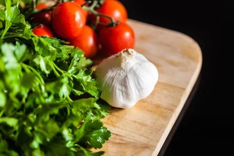 Vegetables on a cutting board Stock Photos